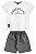 CONJUNTO CAMISETA MALHA E BERMUDA MICROFIBRA SUBLIMADA Bee Loop - Imagem 1