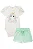 Conjunto de Body em Cotton com Shorts em Malha Textura Infanti Bebê Menina - Imagem 1