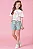 Conjunto de Blusa Boxy Over em Malha Power e Shorts em Linho Rajado Kukiê Infantil Menina - Imagem 1