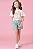 Conjunto de Blusa Boxy Over em Malha Power e Shorts em Linho Rajado Kukiê Infantil Menina - Imagem 3