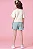 Conjunto de Blusa Boxy Over em Malha Power e Shorts em Linho Rajado Kukiê Infantil Menina - Imagem 2