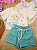Conjunto de Blusa Boxy Over em Malha Power e Shorts em Linho Rajado Kukiê Infantil Menina - Imagem 4