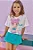 Conjunto de Blusa Boxy Over em Meia Malha e Short Saia em Blend de Viscose Kukiê Infantil Menina - Imagem 2
