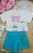 Conjunto de Blusa Boxy Over em Meia Malha e Short Saia em Blend de Viscose Kukiê Infantil Menina - Imagem 1