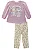 Conjunto de Bata em Cotton com Calça Legging em Molecotton Infanti Bebê Menina - Imagem 1