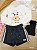 Conjunto de Blusa Boxy em Meia Malha e Shorts em Moletom Rajado sem Pelúcia Ursinho Kukiê - Imagem 1