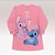 Vestido Manga Longa Rosa Stitch Fakini - Imagem 1
