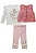 Trio de Colete em Matelassê Flores com Bata em Malha Comfy e Calça Legging em Termoskin Peluciado Infanti Bebê Menina - Imagem 1