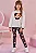 Conjunto de Blusão em Moletom com Pelúcia e Calça Legging em Termoskin Peluciado Infanti Infantil Menina - Imagem 1
