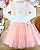 Conjunto Blusa Canelada e Saia com Shorts Embutido em Tule Poás Petit Cherie - Imagem 1