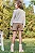 Conjunto de Blusa Boxy Over em Meia Malha e Shorts em Moletom Rajado sem Pelúcia Kukiê Infantil Menina - Imagem 2