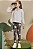 Conjunto de Bata em Linho e Calça Legging em Molecotton Kukiê Infantil Menina - Imagem 2
