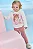 Conjunto de Blusão em Moletom com Pelúcia e Calça Legging em Fleece Cotelê com Elastano Kukiê Bebê Menina - Imagem 1
