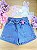Shorts em Jeans com Elastano. Acompanha Presilha de Cabelo Infanti - Imagem 1