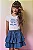 Conjunto Blusa em Cotton e Saia em Jeans com Elastano Vic Vicky - Imagem 3