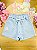 Shorts em Sarja com Elastano Azul Kukiê - Imagem 1