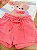 Conjunto de Bata em Meia Malha com Shorts em Moletom sem Pelúcia Infanti Infantil Menina - Imagem 3