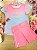 Conjunto de Blusa Alongada em Malha Yuki e Bermuda Biker em Malha UV 50+ Infanti Infantil Menina - Imagem 1