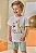 Conjunto de Camiseta em Meia Malha e Bermuda em Malha Alfaiataria com Elastano LucBoo Infantil Menino - Imagem 1