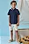 Conjunto de Camisa Polo em Meia Malha e Bermuda em Linho Santorine com Elastano LucBoo Infantil Menino - Imagem 1
