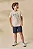 Conjunto de Camiseta em Meia Malha e Bermuda em Sarja Girassol com Elastano LucBoo Infantil Menino - Imagem 1