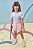 Conjunto de Blusa em Malha com Proteção UV50+ e Shorts em Air Tech e Tela Kukiê Infantil Menina - Imagem 1