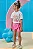 Conjunto de Blusa em Malha Power e Short Saia em Tecido de Viscose Kukiê Infantil Menina - Imagem 3