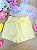 Shorts em Moletom sem Pelúcia Amarelo Kukiê Infantil Menina - Imagem 1