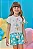 Conjunto de Blusa em Meia Malha e Shorts em Air Tech Kukiê Infantil Menina - Imagem 1