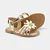 Sandália Infantil Bibi Shine Mini Dourada com Flor - Imagem 1