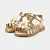 Sandália Infantil Bibi Shine Mini Dourada com Flor - Imagem 4