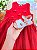 Vestido em Canelado Liz e Tule com Elastano Vermelho Infanti Infantil Menina - Imagem 5