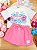 Conjunto de Blusa em Meia Malha e Shorts Saia em Moletom Botonê sem Pelúcia Infanti Infantil Menina - Imagem 1