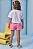 Conjunto de Blusa em Meia Malha e Shorts Saia em Moletom Botonê sem Pelúcia Infanti Infantil Menina - Imagem 3