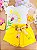Conjunto Infantil Menina Bimbi Amarelo Summer com Flores Retro e Faixa - Imagem 1