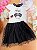 Conjunto de Blusa em Cotton e Saia em Tule Glitter Estrelas (com Shorts Embutido) Kukiê Infantil Menina - Imagem 1
