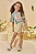 Conjunto de Blusa em Meia Malha e Shorts em Moletom sem Pelúcia Kukiê Infantil Menina - Imagem 1