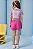 Trio de Top em Ribana Canelada Blusa em Tela Fashion e Shorts em Cupro Infanti Infantil Menina - Imagem 2