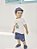 Conjunto Camiseta e Bermuda Urso Tenista Off White Divertto - Imagem 1