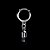 Brinco Key Design de Prata e Pedra SSE Nero - Imagem 1