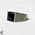 Anel Key Design Quadri de Aço Com Pedra Natural Preta - Imagem 1
