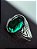 Anel Key Design TM de Aço Prata e Pedra Verde - Imagem 2