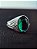 Anel Key Design TM de Aço Prata e Pedra Verde - Imagem 4