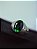 Anel Key Design TM de Aço Prata e Pedra Verde - Imagem 1