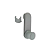 MANIVELA METAL VIDRO DA PORTA  709 LN HPN FPN ATRON CINZA - Imagem 1