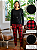 Pijama Feminino Manga Longa Xadrez Vermelho - Empório do Algodão - Imagem 2