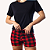 Pijama Feminino Verão Xadrez Vermelho - Imagem 5