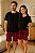 Pijama Casal Xadrez Vermelho Manga Curta - Imagem 1