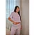 Pijama Feminino Meia Estação Cropped Com Calça Listrado Azul - 100% Algodão - Empório do Algodão - Imagem 4
