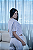 Pijama Meia Estação Cropped Com Calça Listrado Azul - Empório do Algodão - Imagem 5